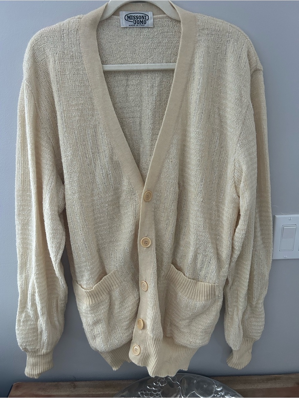Missoni Cream Button-Front Knit Cardigan